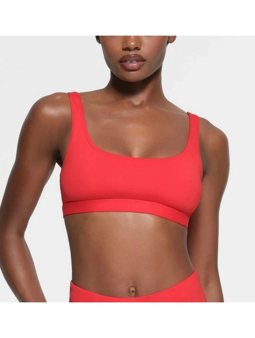 Skims Recycled Swim Tank Bikini Top Color Ruby Size XXS